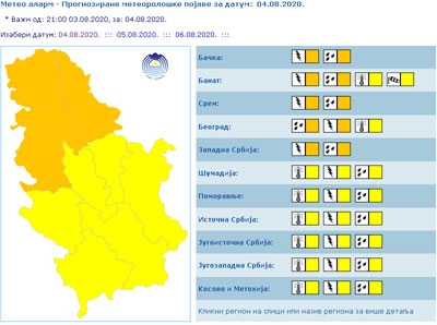 Narandžasti meteoalarm upozorava na moguće vremenske nepogode